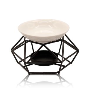 Quemador Metal Ceramica Blanca SyS 12X12x8cm